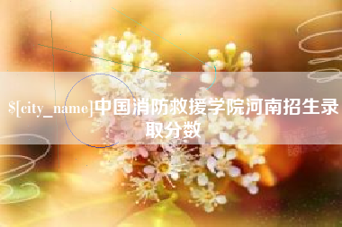 连云港中国消防救援学院河南招生录取分数