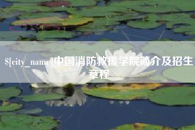 连云港中国消防救援学院简介及招生章程