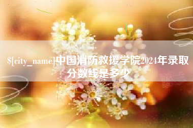 连云港中国消防救援学院2024年录取分数线是多少