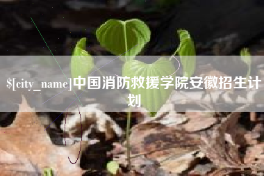 连云港中国消防救援学院安徽招生计划
