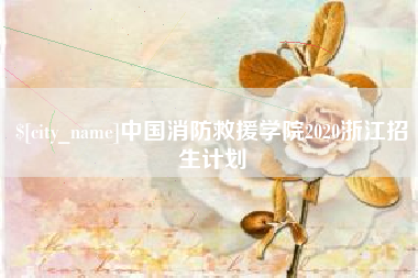 连云港中国消防救援学院2020浙江招生计划