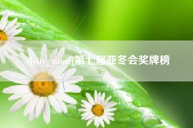 连云港第七届亚冬会奖牌榜
