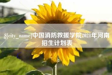 连云港中国消防救援学院2021年河南招生计划表
